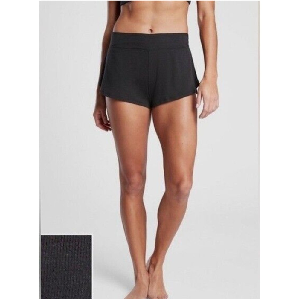 NWT ATHLETA WOMENS VIOLET BLUE SLEEVELESS TANK AND BLACK SHORTS RIB SLEEP SET 3X - Picture 2 of 12